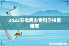 2023安徽民办专科学校有哪些