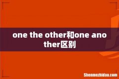 one the other和one another区别