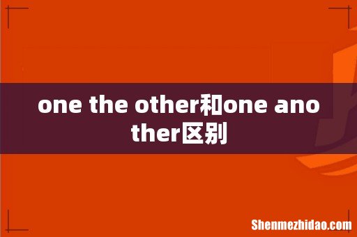 one the other和one another区别