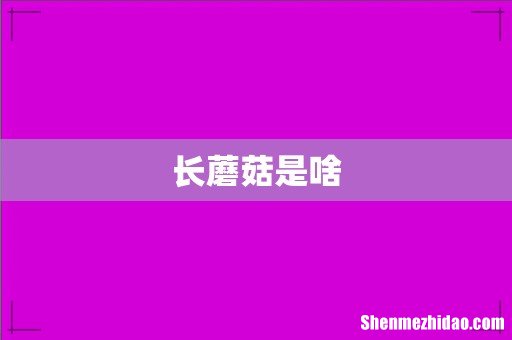 长蘑菇是啥