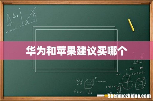 华为和苹果建议买哪个