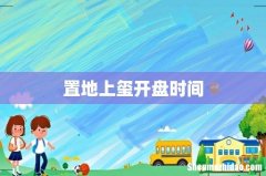 置地上玺开盘时间