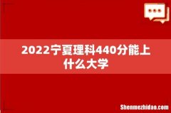 2022宁夏理科440分能上什么大学