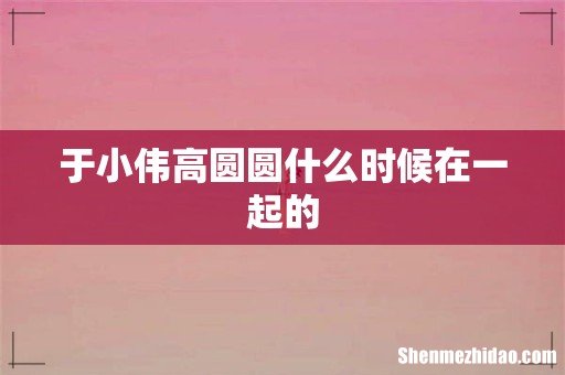 于小伟高圆圆什么时候在一起的