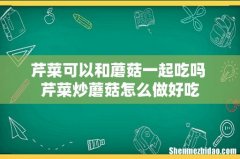 芹菜可以和蘑菇一起吃吗 芹菜炒蘑菇怎么做好吃