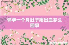 怀孕一个月肚子疼出血怎么回事