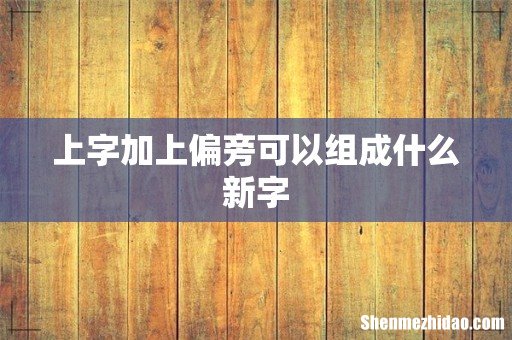 上字加上偏旁可以组成什么新字