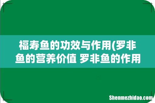 罗非鱼的营养价值 罗非鱼的作用及功效有哪些 福寿鱼的功效与作用