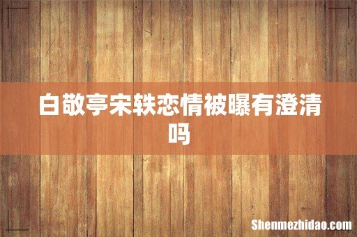 白敬亭宋轶恋情被曝有澄清吗
