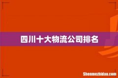 四川十大物流公司排名
