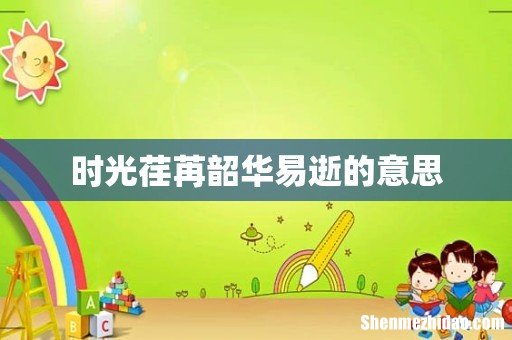 时光荏苒韶华易逝的意思
