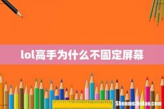 lol高手为什么不固定屏幕