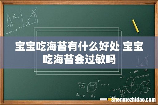 宝宝吃海苔有什么好处 宝宝吃海苔会过敏吗