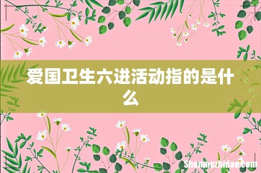爱国卫生六进活动指的是什么