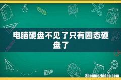 电脑硬盘不见了只有固态硬盘了