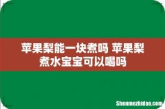 苹果梨能一块煮吗 苹果梨煮水宝宝可以喝吗