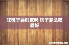 吃桃子要削皮吗 桃子怎么吃最好