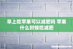 早上吃苹果可以减肥吗 苹果什么时候吃减肥