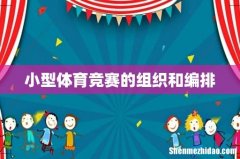 小型体育竞赛的组织和编排
