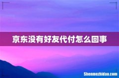 京东没有好友代付怎么回事