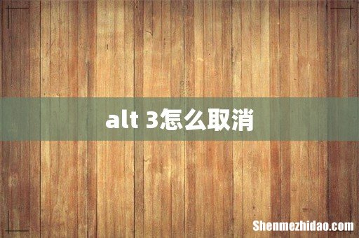alt+3怎么取消