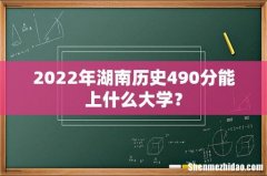 2022年湖南历史490分能上什么大学？