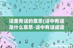 话中有话是什么意思-话中有话成语造句和典故 话里有话的意思
