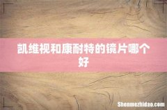 凯维视和康耐特的镜片哪个好