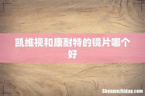 凯维视和康耐特的镜片哪个好