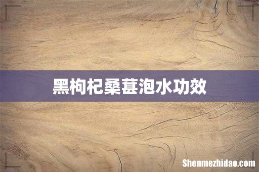 黑枸杞桑葚泡水功效