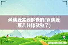 烧麦蒸几分钟就熟了 蒸烧麦需要多长时间