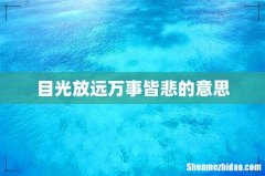 目光放远万事皆悲的意思