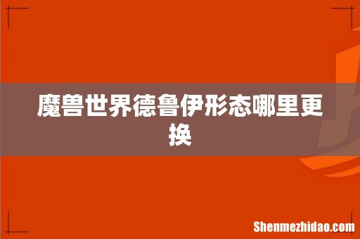 魔兽世界德鲁伊形态哪里更换