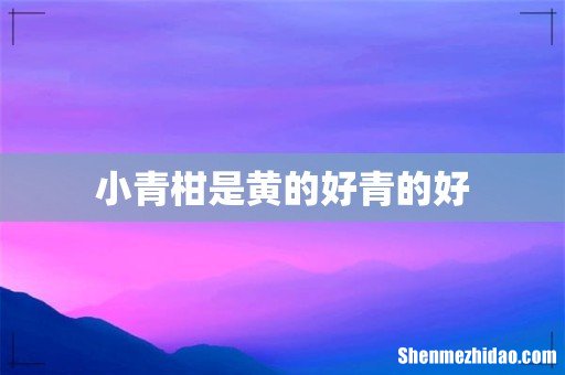小青柑是黄的好青的好