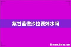 紫甘蓝做沙拉要焯水吗