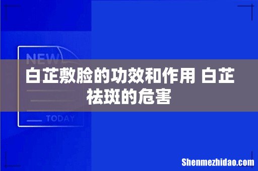 白芷敷脸的功效和作用 白芷祛斑的危害