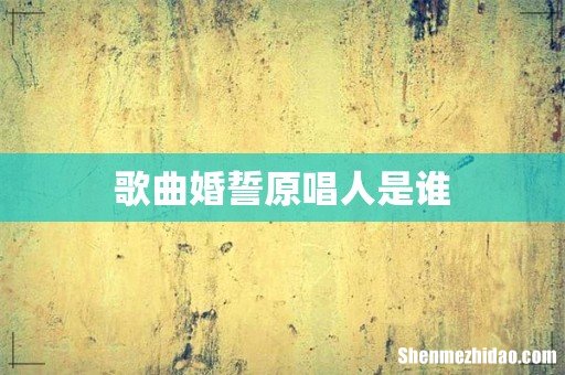 歌曲婚誓原唱人是谁