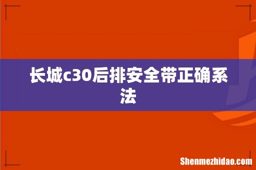 长城c30后排安全带正确系法