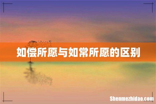 如偿所愿与如常所愿的区别