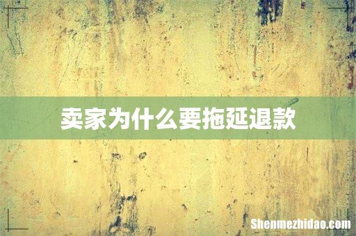 卖家为什么要拖延退款