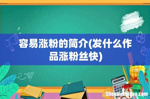 发什么作品涨粉丝快 容易涨粉的简介