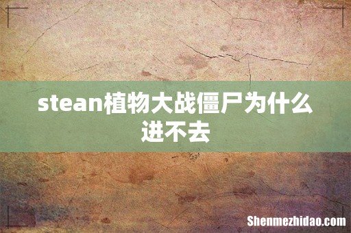 stean植物大战僵尸为什么进不去