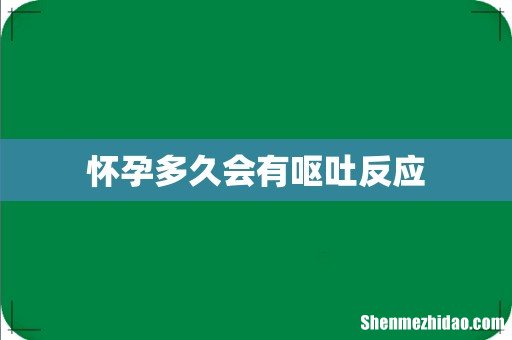 怀孕多久会有呕吐反应