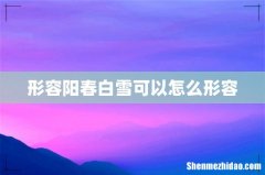 形容阳春白雪可以怎么形容