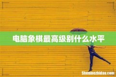 电脑象棋最高级别什么水平