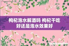 枸杞泡水解酒吗 枸杞干吃好还是泡水效果好