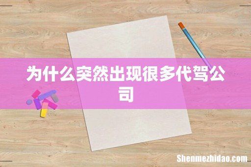 为什么突然出现很多代驾公司