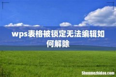 wps表格被锁定无法编辑如何解除