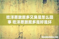 吃洋葱放屁多又臭是怎么回事 吃洋葱放屁多是好是坏