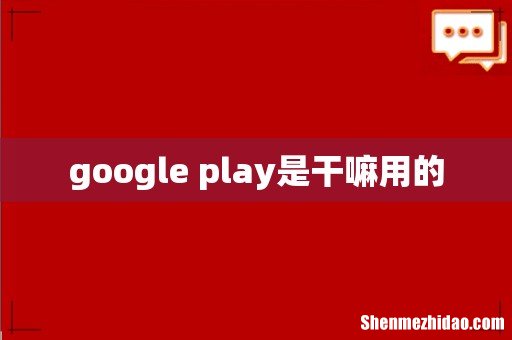 google play是干嘛用的